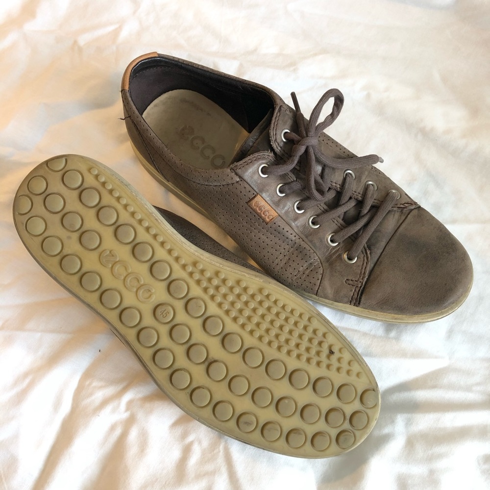 🏈ECCO men’s brown leather tennis shoes sz 45 - Picture 3 of 8